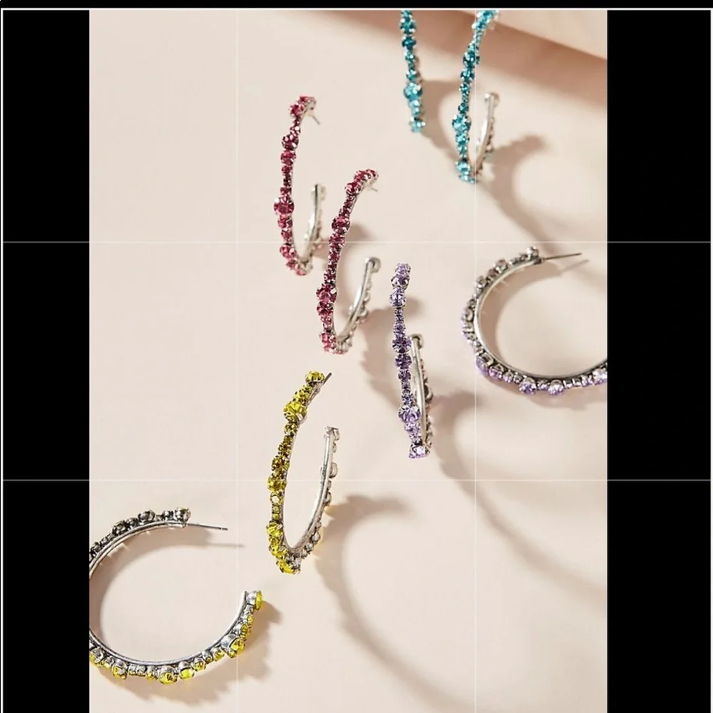 DANNIJO Alicia Swarovski Crystal Hoop Earrings - Picture 7 of 7
